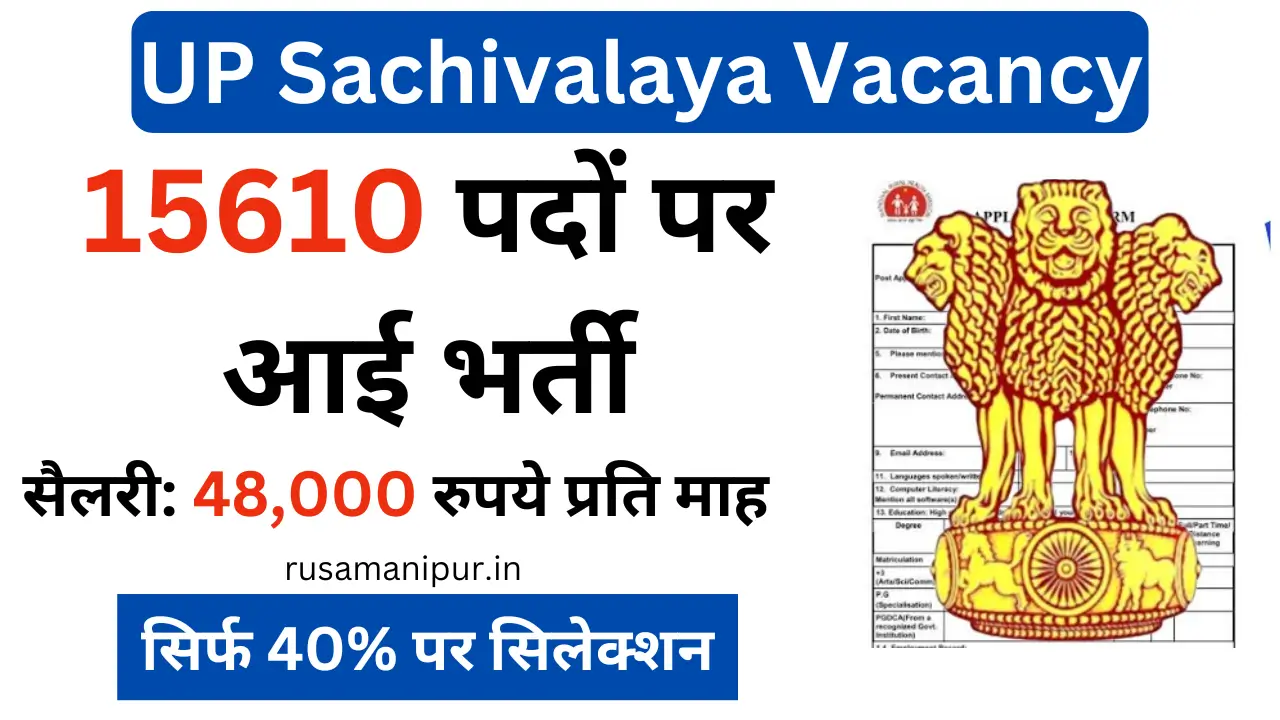 UP Sachivalaya Vacancy 2025: सिर्फ 40% पर सिलेक्शन, 15,610 पदों पर सीधी भर्ती